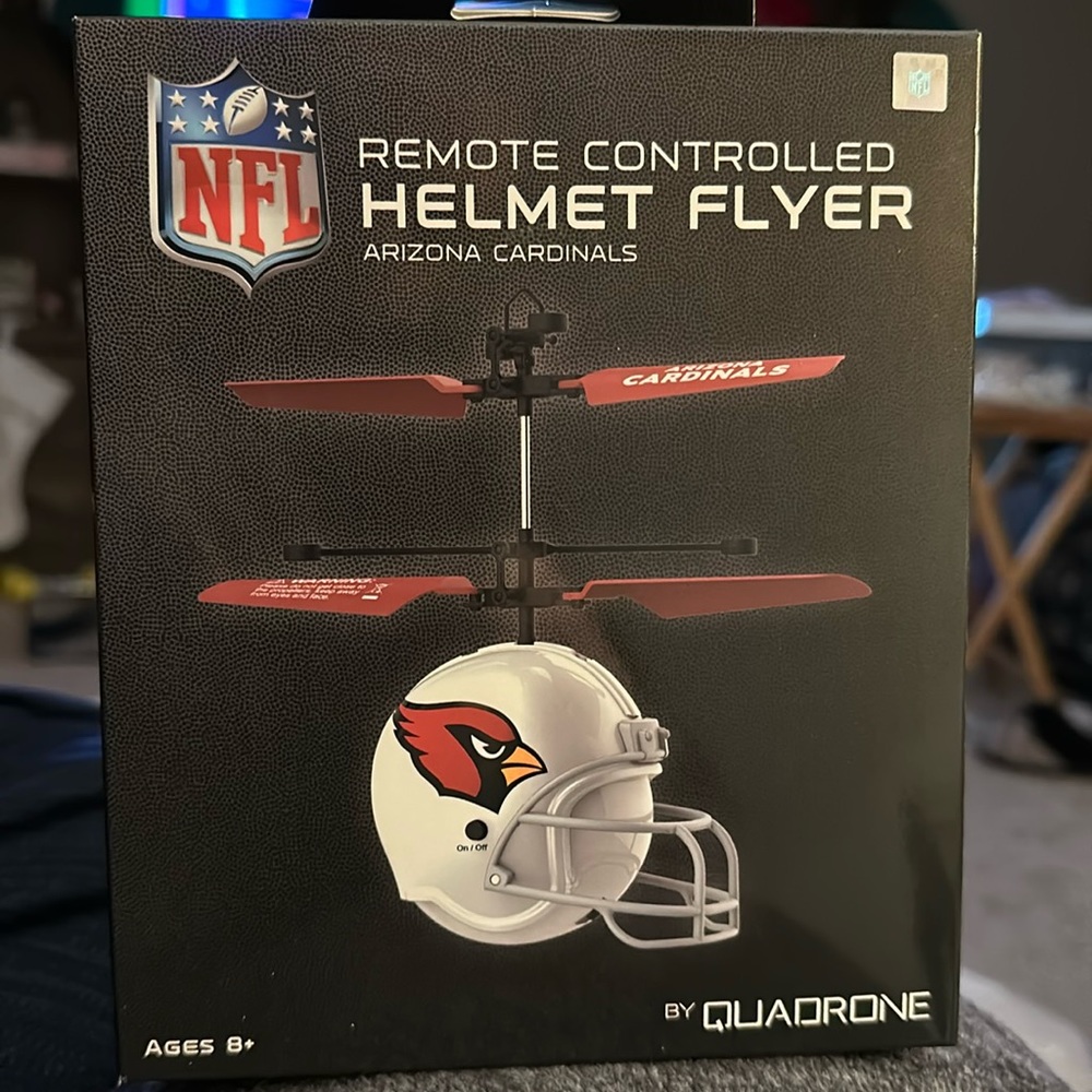 Brand New Arizona Cardinals NFL Remote Controlled Helmet Flyer